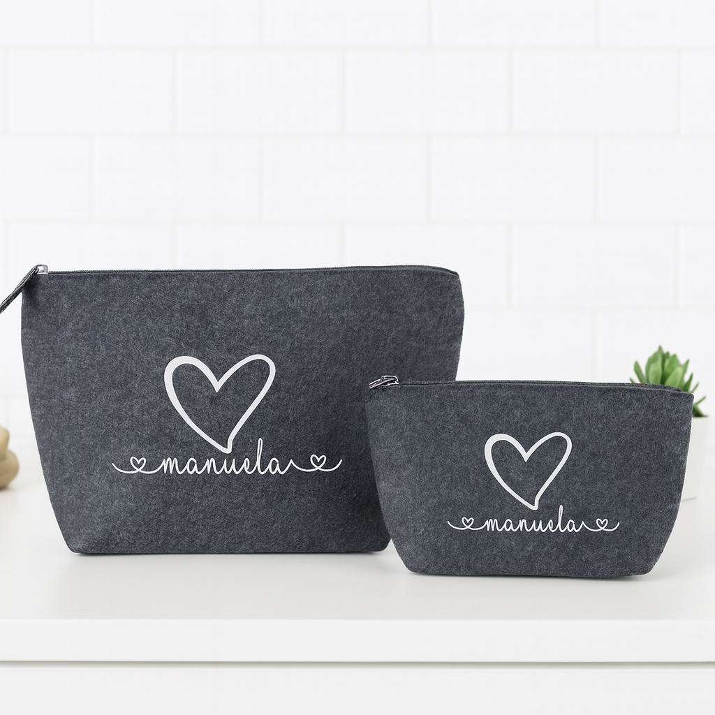 Personalisierte Kosmetiktasche aus Filz