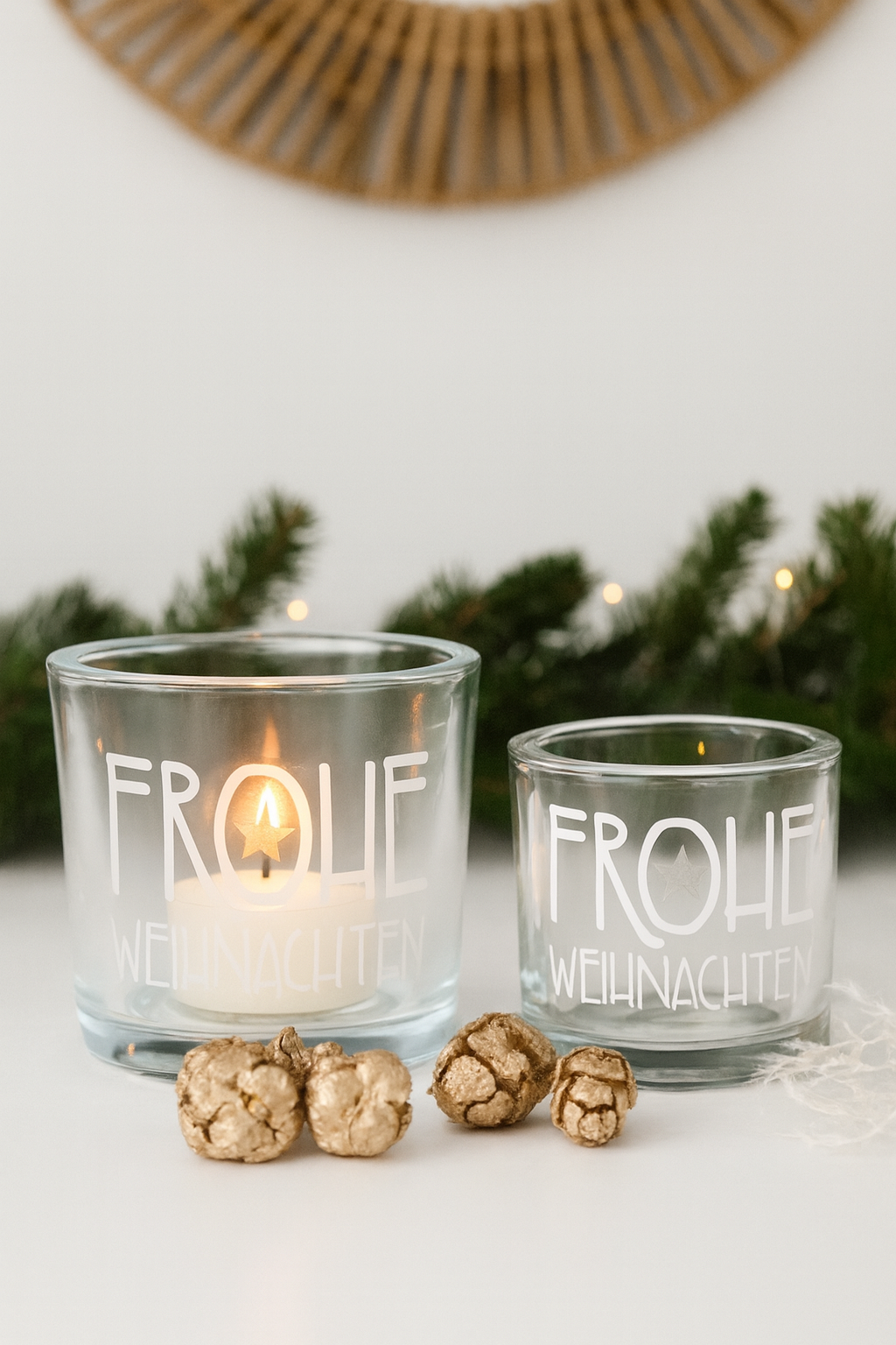 Windlicht „ Frohe Weihnachten“