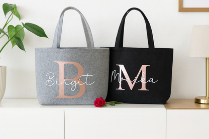 Filz Tasche mit Initial und Name