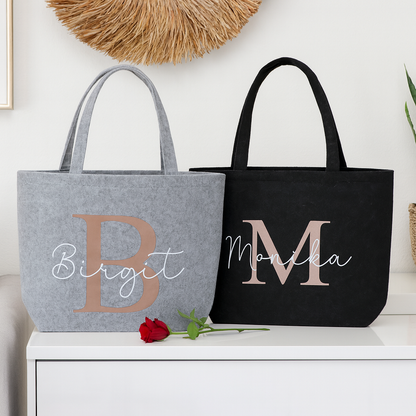 Filz Tasche mit Initial und Name