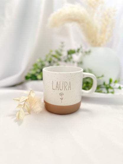 Tasse-Name mit Blume