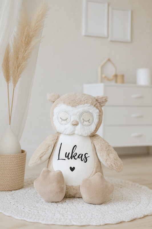 Kuscheltier Eule Personalisiert