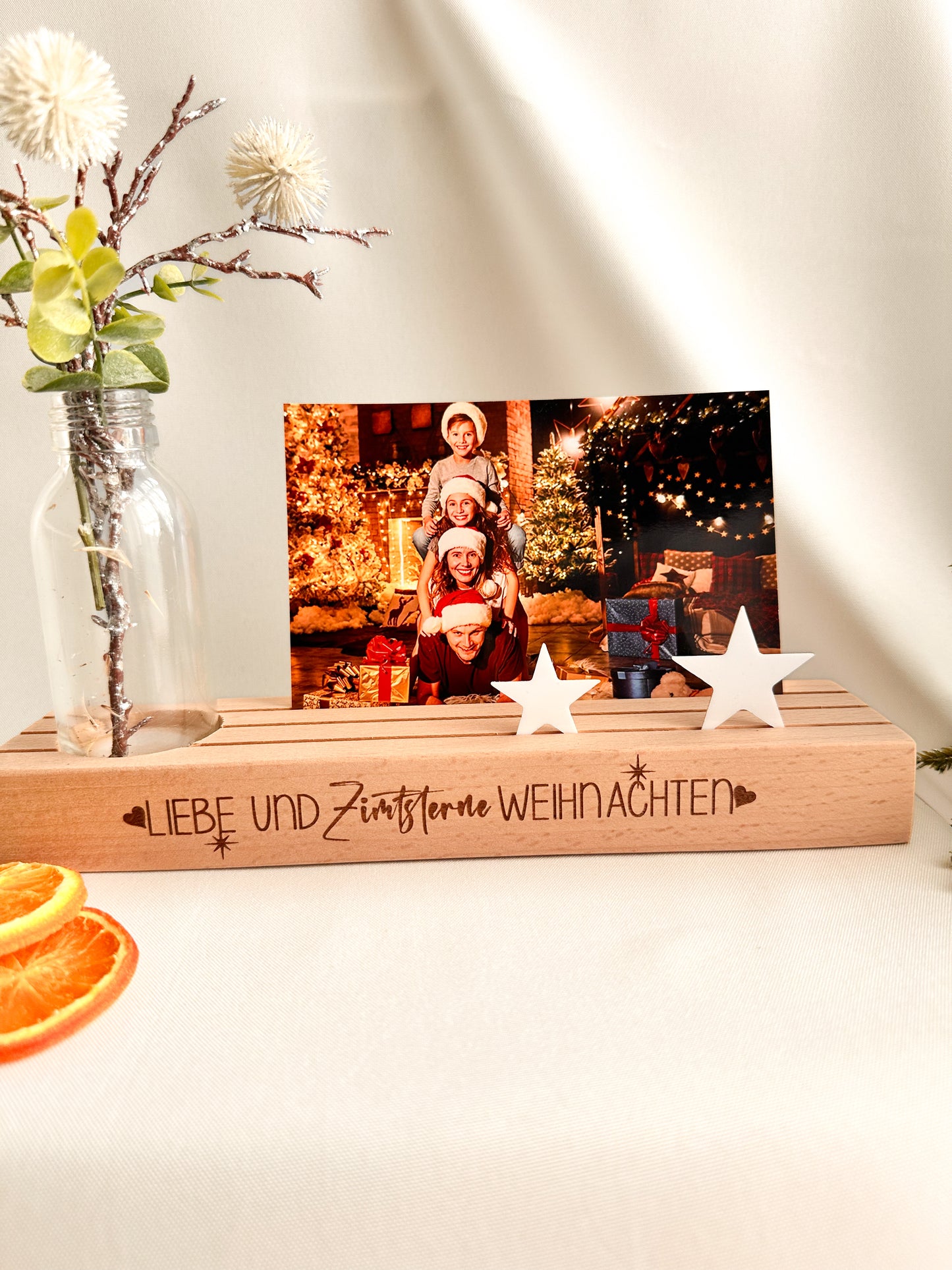 Kartenständer-"Liebe und Zimtsterne Weihnachten"
