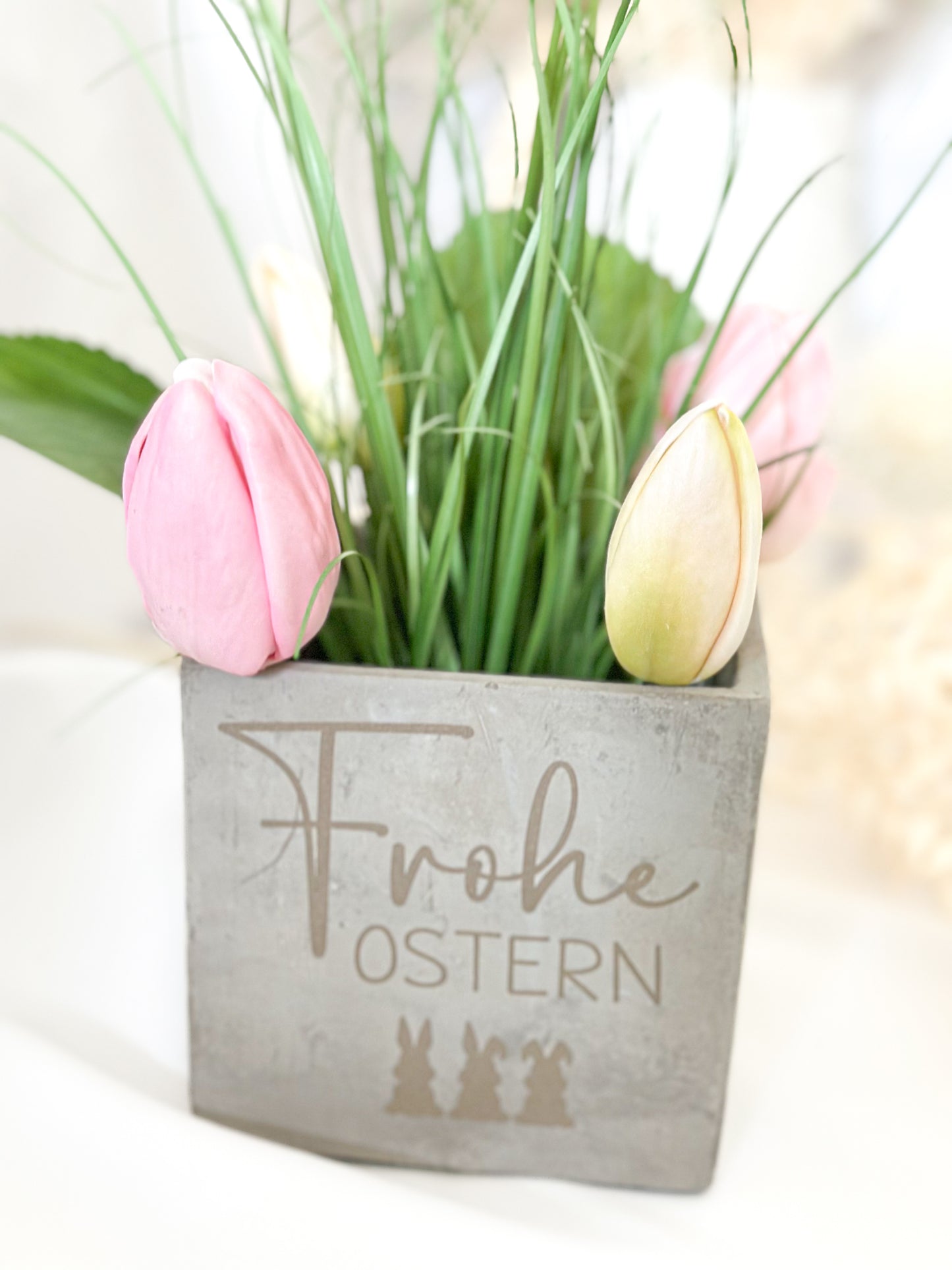 Blumentopf "Frohe Ostern"