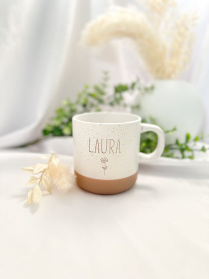 Tasse-Name mit Blume