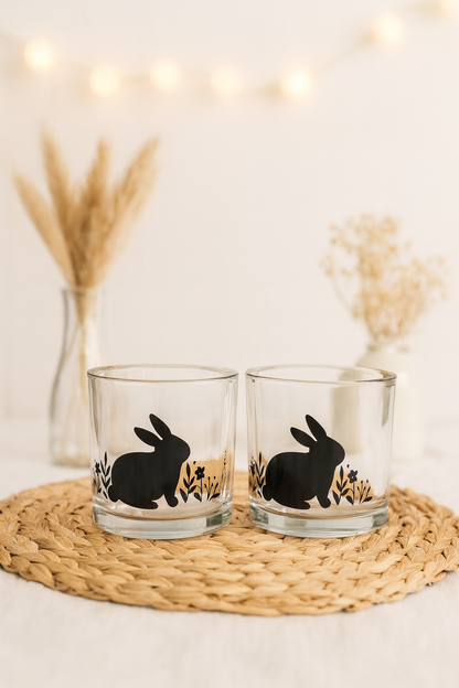 Windlicht mit Osterhase Motiv