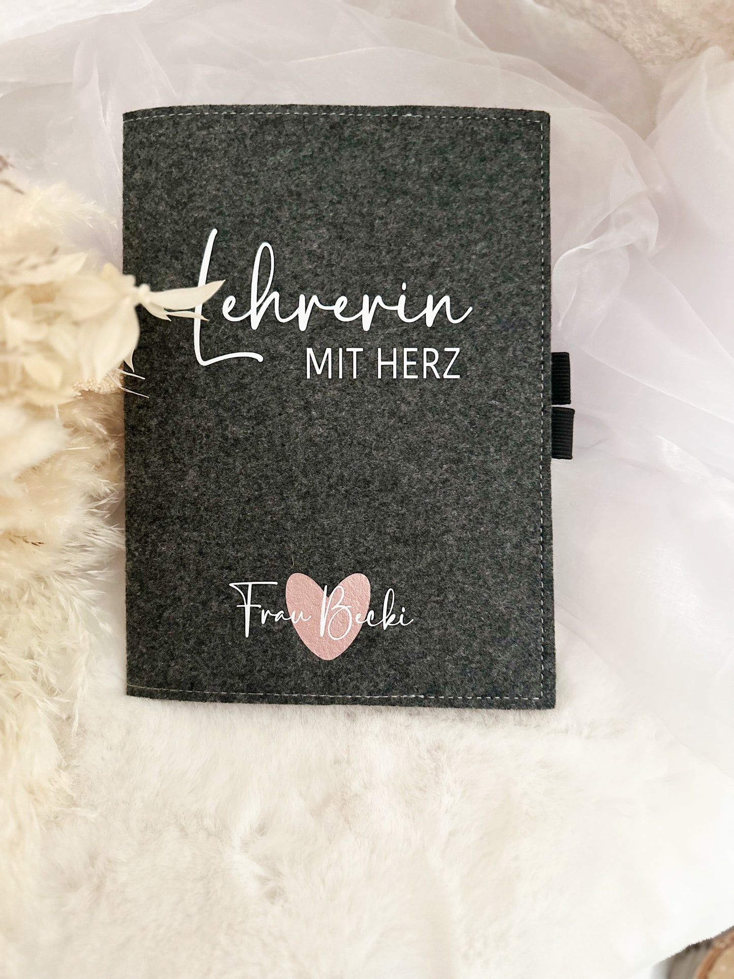 Filz Notizbuch"Lehrerin mit Herz"