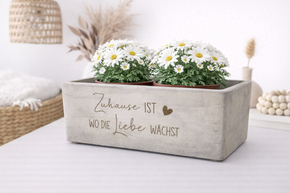 Blumentopf- Zuhause ist wo die Liebe wächst
