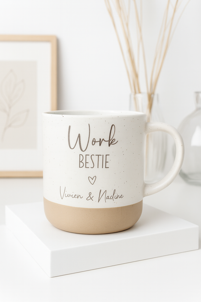 Personalisierte Tasse "Work Bestie" Geschenk für Lieblingskollegin