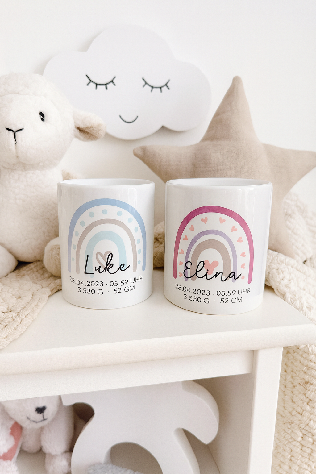 Spardose mit Regenbogen und Name