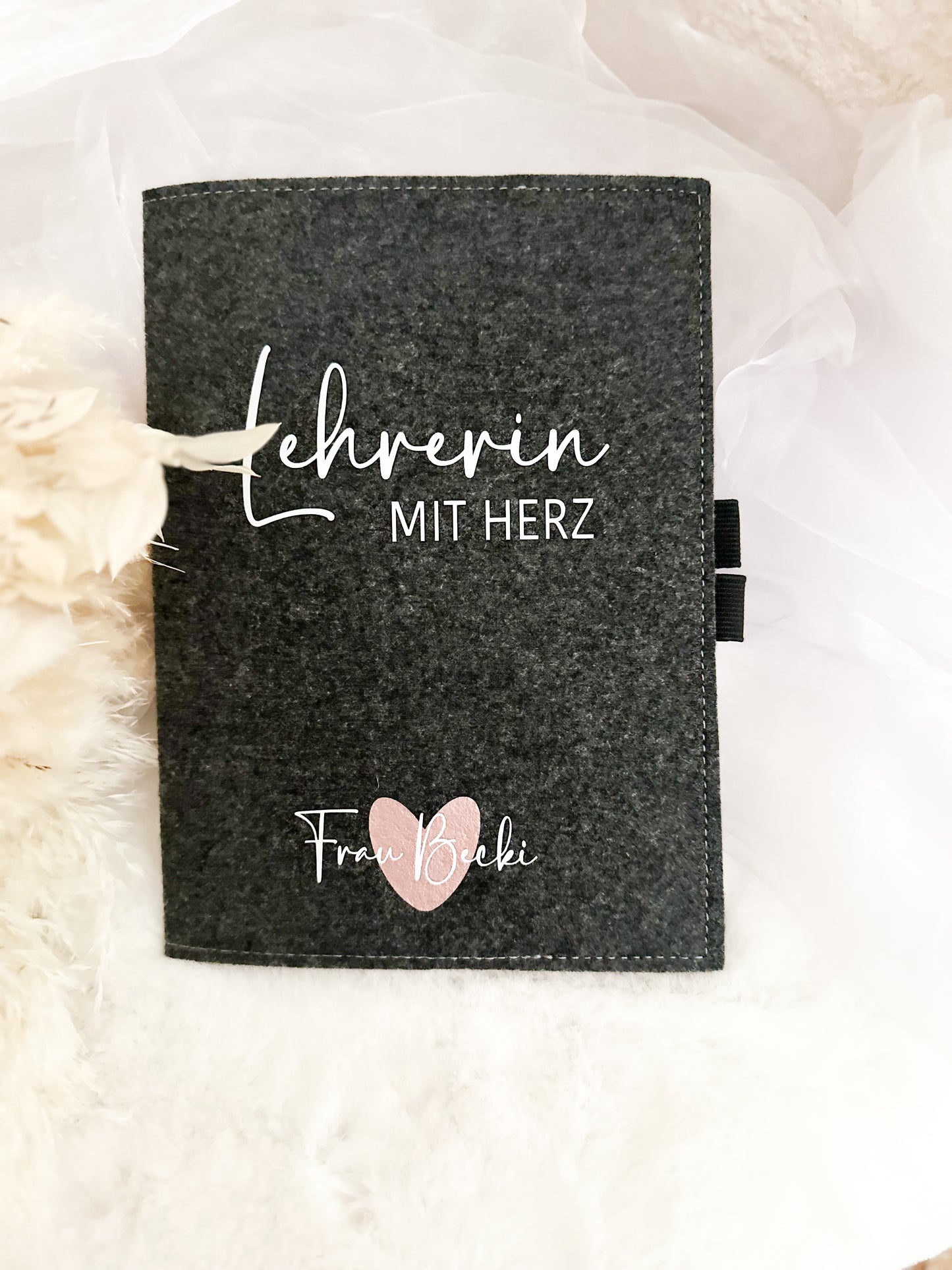 Filz Notizbuch"Lehrerin mit Herz"