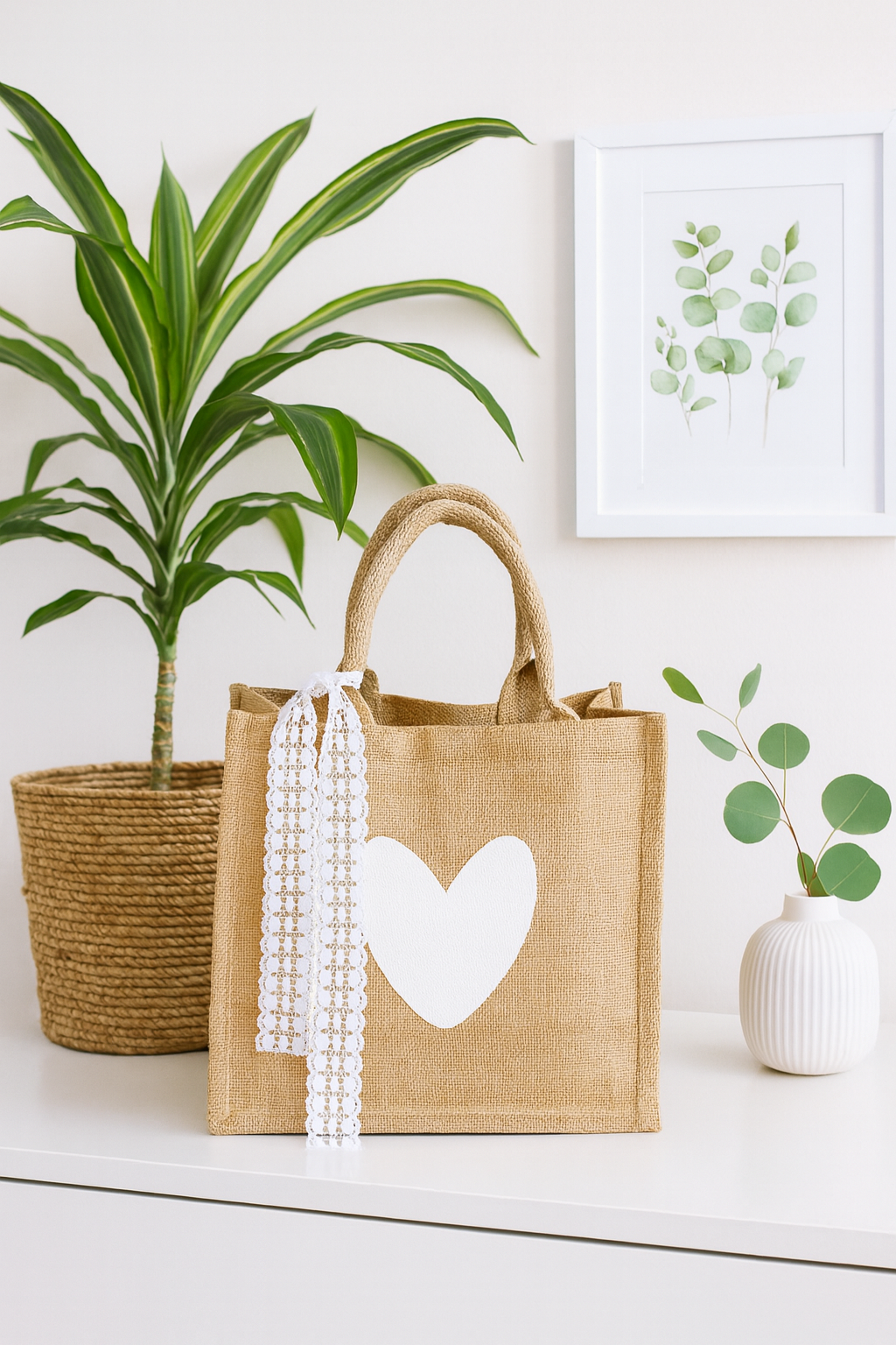 Jute Tasche mit Herz