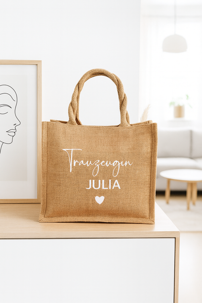 Personalisierte Jutetasche“Trauzeugin“