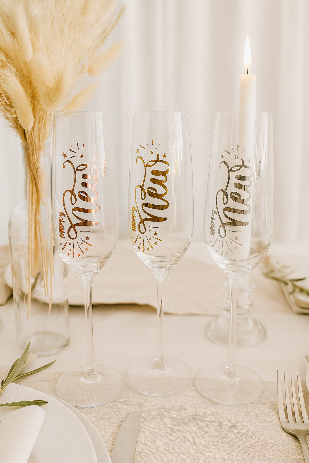 Sektglas „Happy New Year“