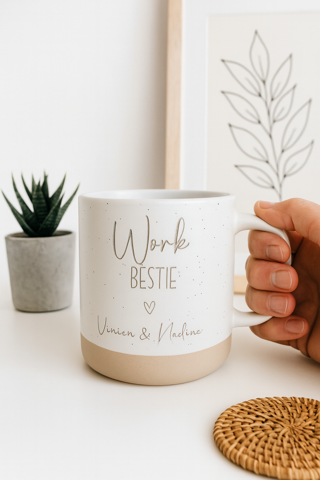 Personalisierte Tasse "Work Bestie" Geschenk für Lieblingskollegin