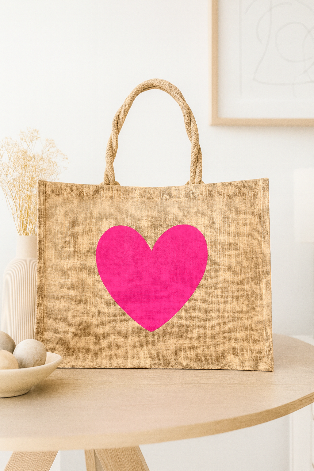 Jute Tasche mit Herz