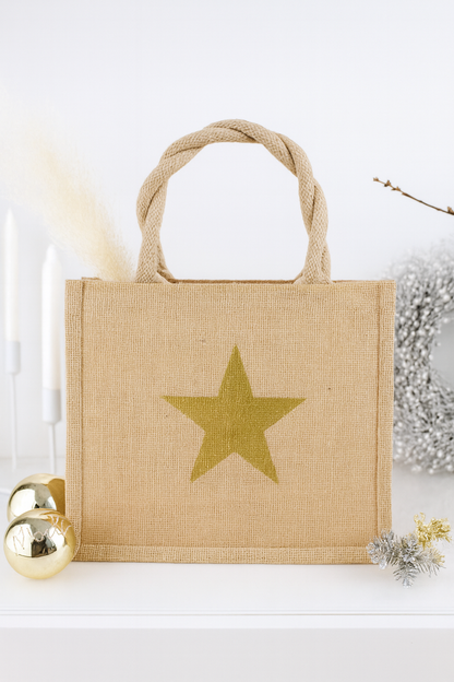 Jutetasche mit Stern