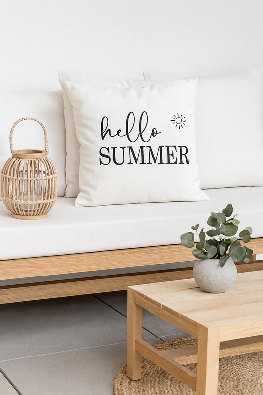 Kissenbezug "hello summer"-Sommer Dekokissen für Sofa & Terrasse