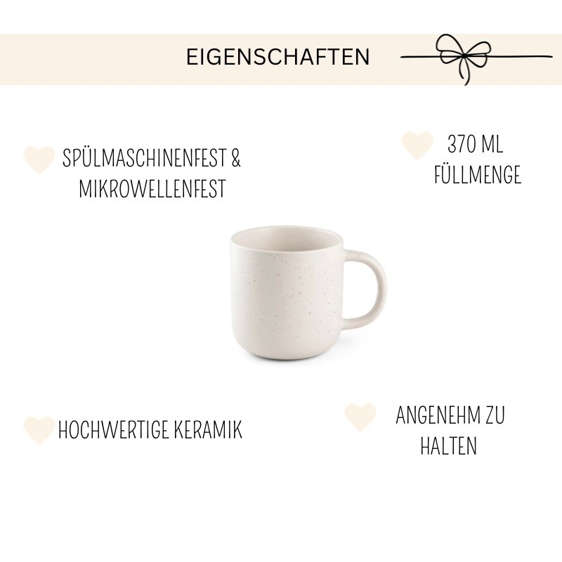Personalisierte Steingut-Tasse „Glück ist..“