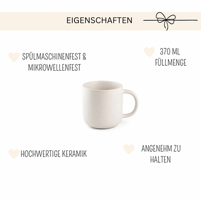 Personalisierte Steingut-Tasse „Glück ist..“