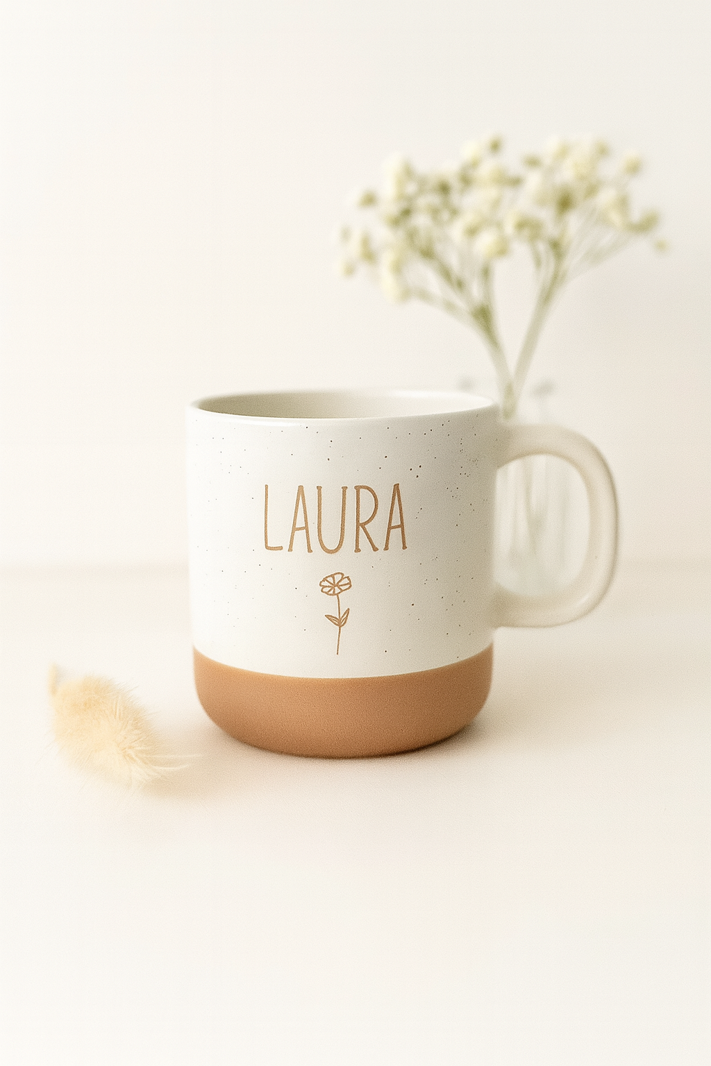 Tasse-Name mit Blume