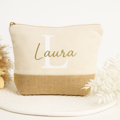 Kosmetiktasche Jute personalisiert