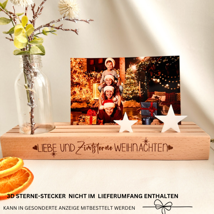 Kartenständer-"Liebe und Zimtsterne Weihnachten"