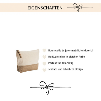 Personalisierte Kosmetiktasche Jute mit Namen