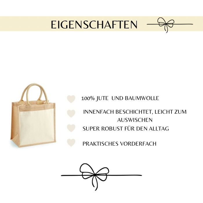 Jutetasche mit Spruch „Engel ohne Flügel nennen man Mama“