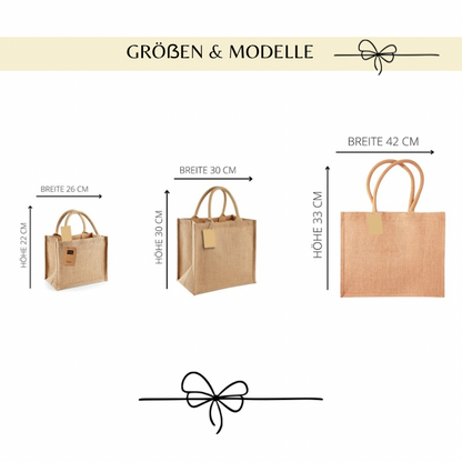 Jute Tasche mit Spruch“ Shopping Expertin „