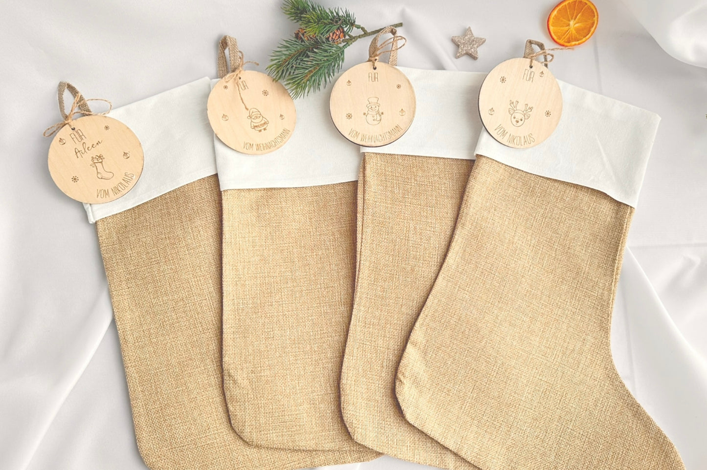 Nikolausstiefel mit Namensanhänger