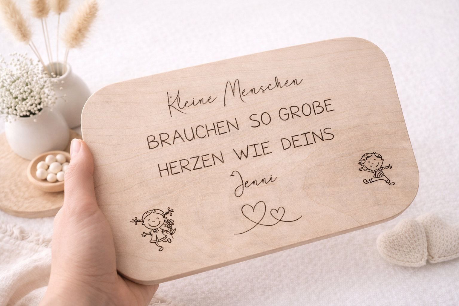 Personalisiertes Frühstücksbrett aus Holz als Geschenk Geburtstag Lehrer Erzieher
