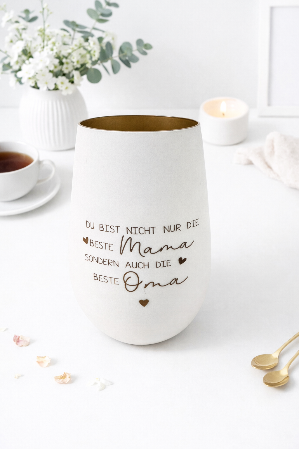 Windlicht graviert beste Mama und Oma als liebevolle Geschenkidee zum Muttertag