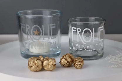 Windlicht „ Frohe Weihnachten“