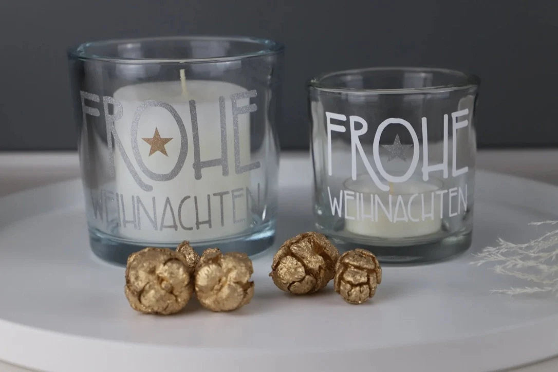 Windlicht „ Frohe Weihnachten“