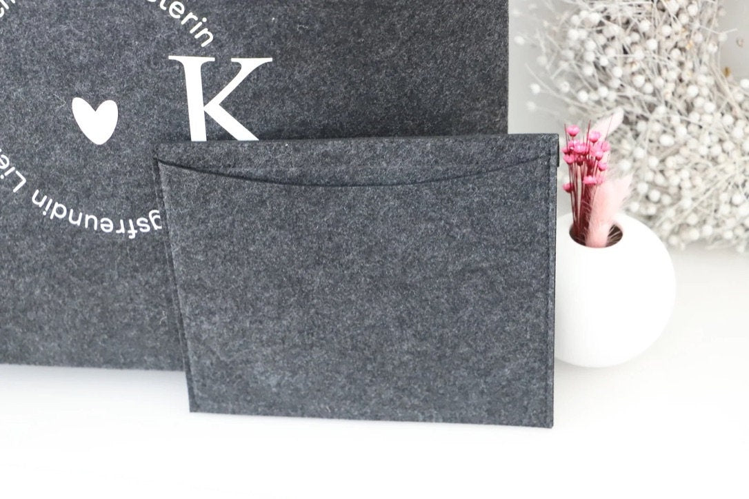 Filz Tasche mit Spruch und Inital