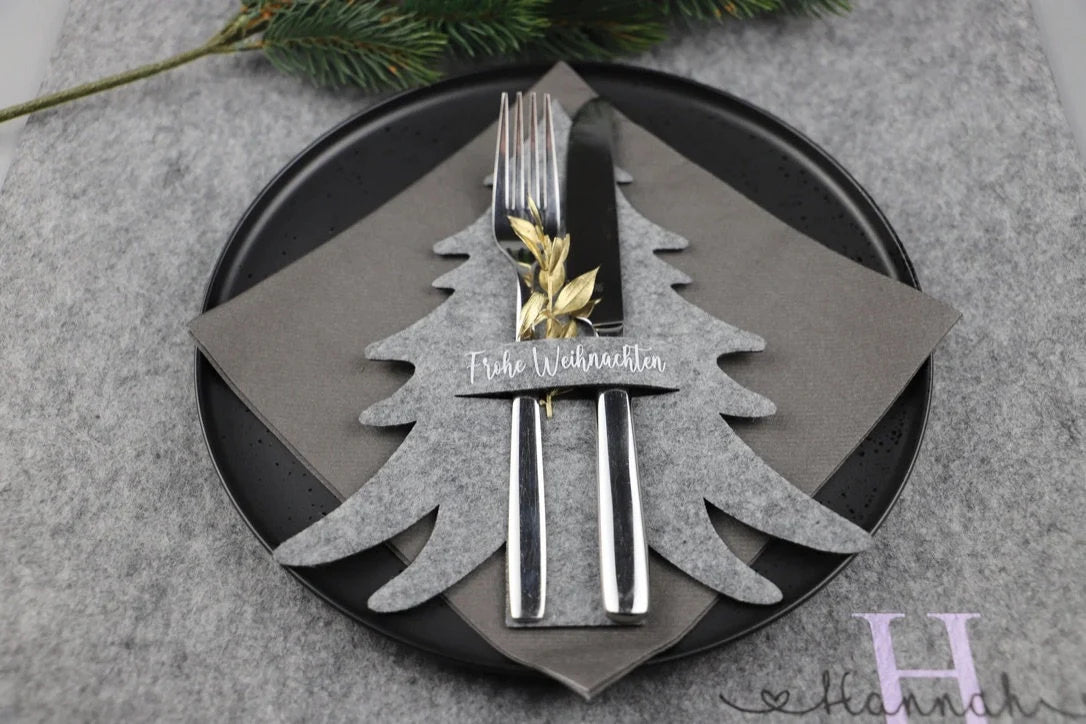 Bestecktasche aus Filz Weihnachten