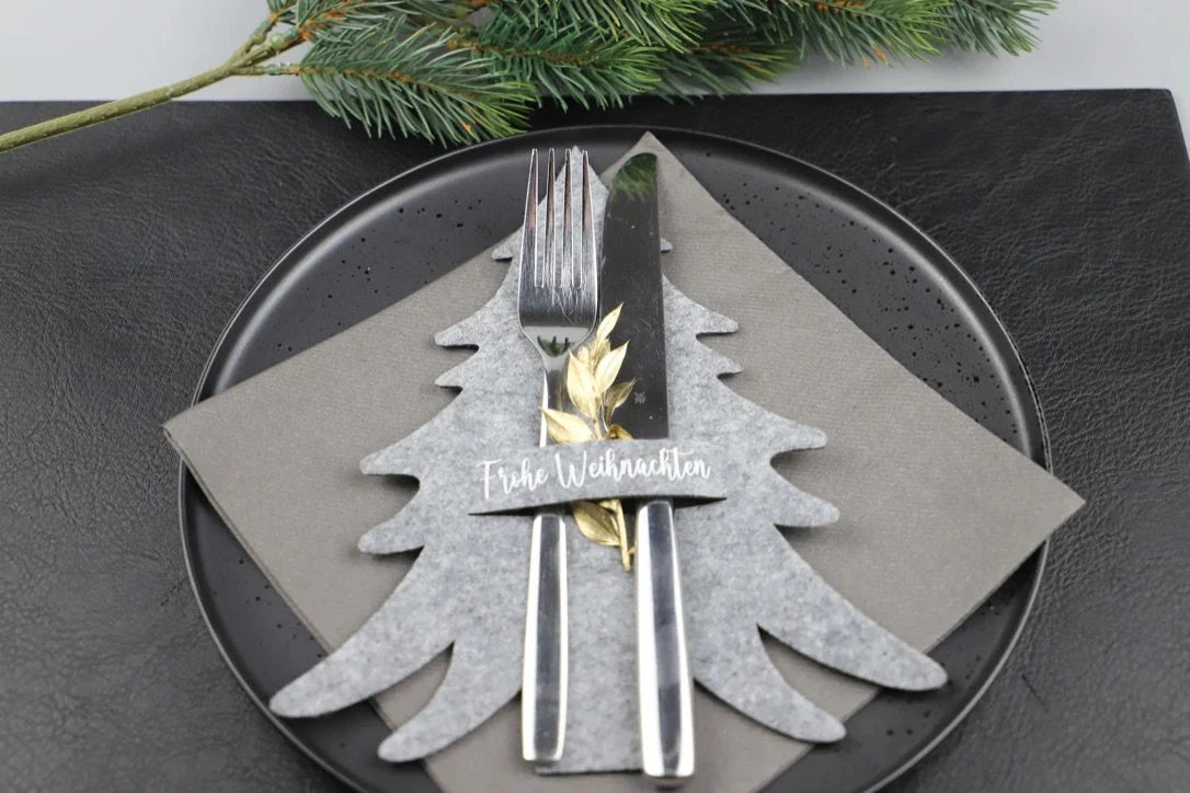 Bestecktasche aus Filz Weihnachten