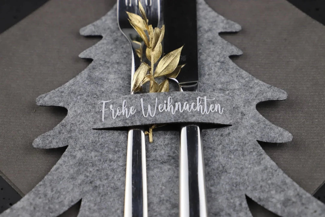 Bestecktasche aus Filz Weihnachten
