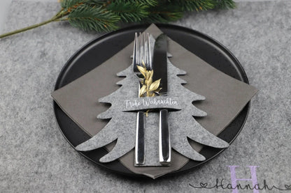 Bestecktasche aus Filz Weihnachten