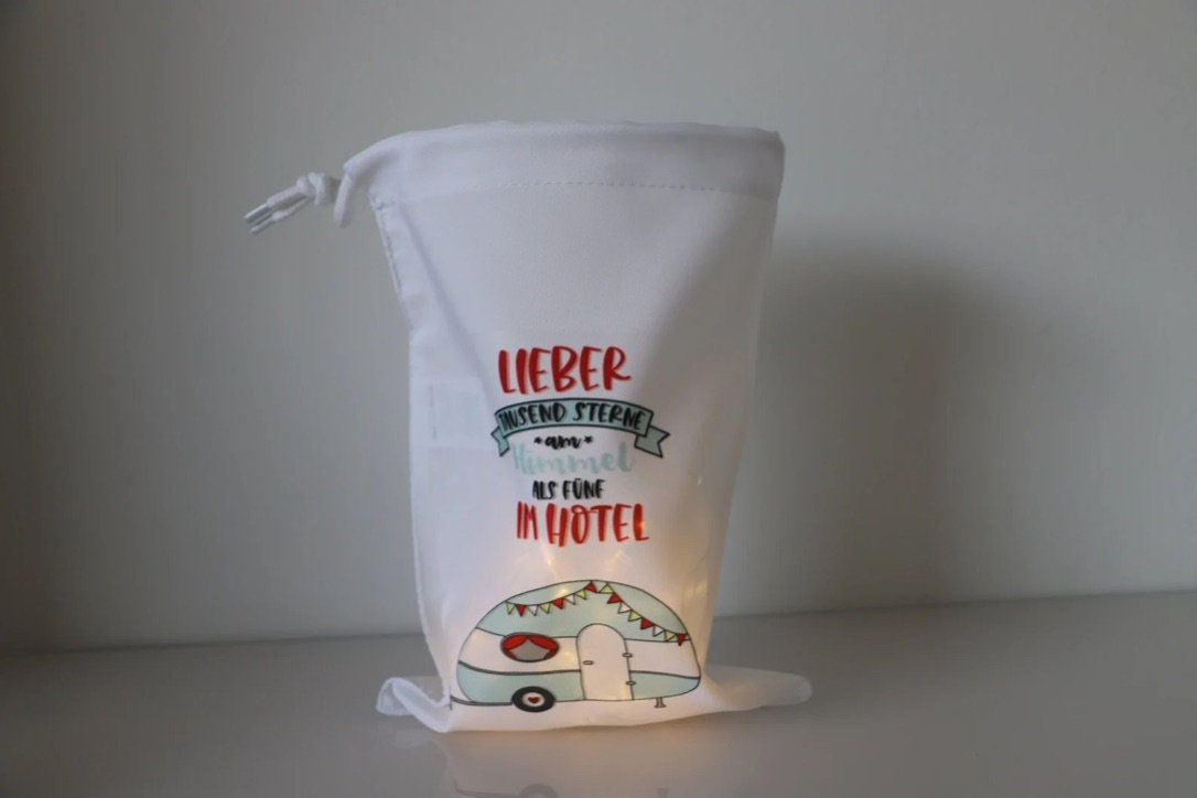 Lichtbeutel Camper mit Spruch