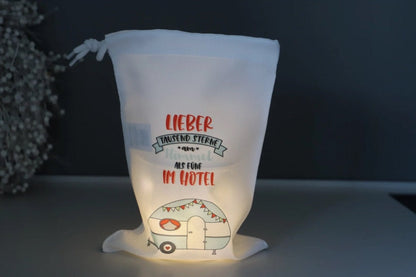 Lichtbeutel Camper mit Spruch