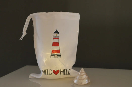 Lichtbeutel Camper mit Leuchtturm Motiv