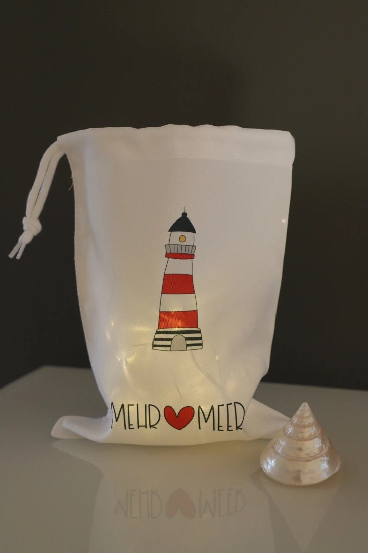 Lichtbeutel Camper mit Leuchtturm Motiv