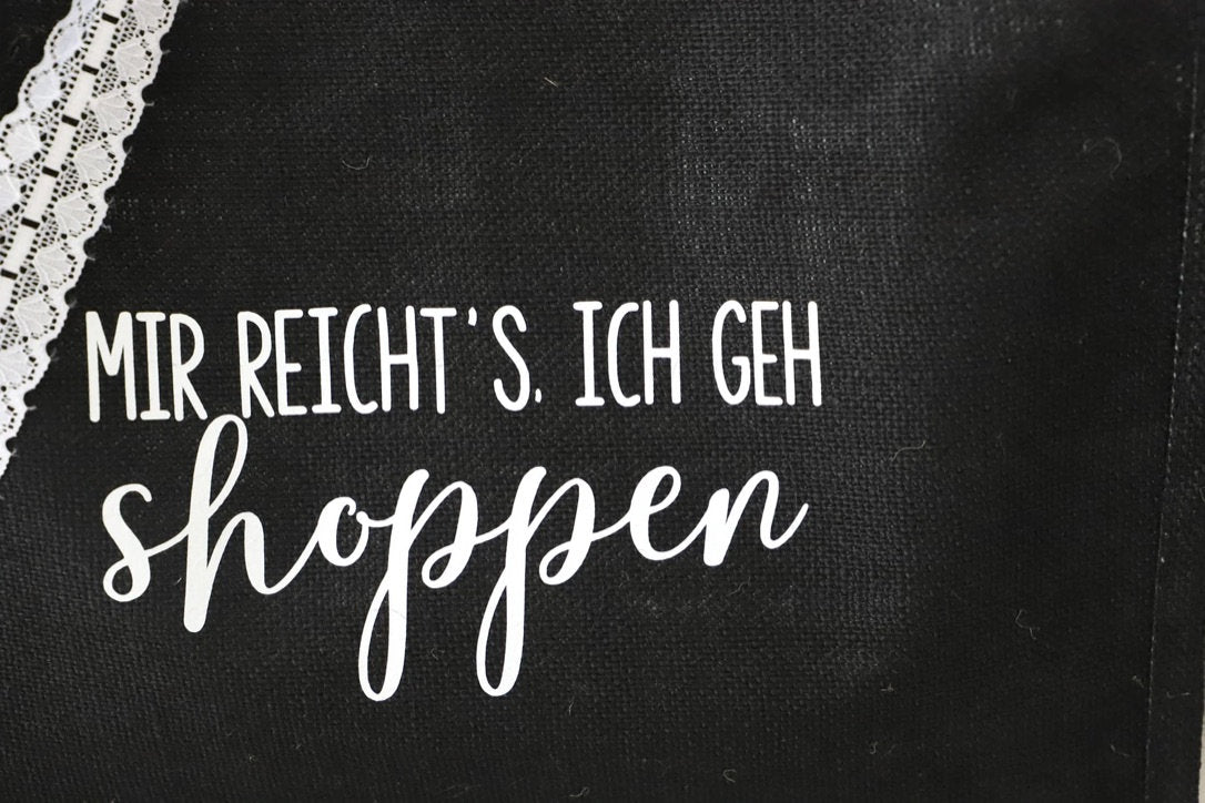 Jutetasche mit Spruch“mir reicht ich geh shoppen“