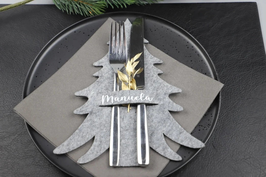 Bestecktasche aus Filz Weihnachten