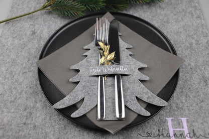 Bestecktasche aus Filz Weihnachten