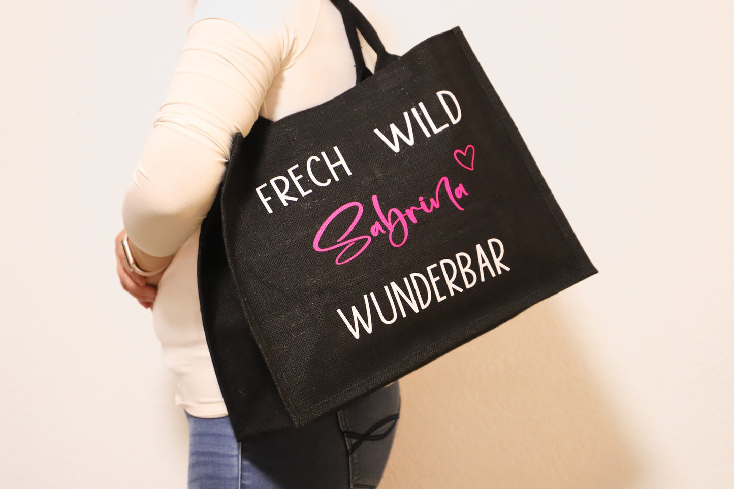 Personalisierte Jutetasche mit Spruch