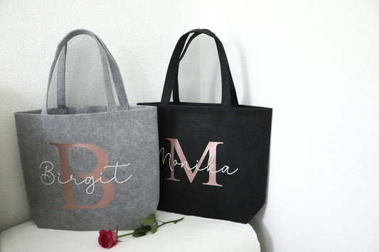 Filz Tasche mit Initial und Name