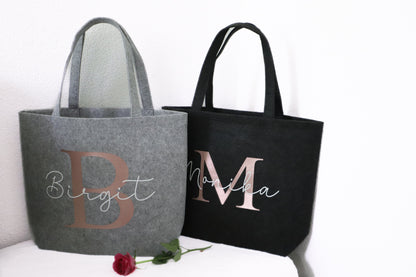 Filz Tasche mit Initial und Name